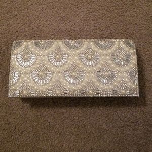 Silver clutch purse